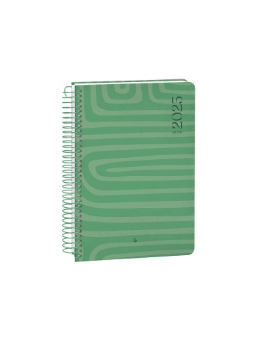 Agenda espiral liderpapel syro s a5 2025 dia pagina color verde papel 60 gr catalan