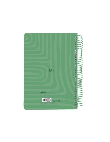 Agenda espiral liderpapel syro s a5 2025 dia pagina color verde papel 60 gr catalan