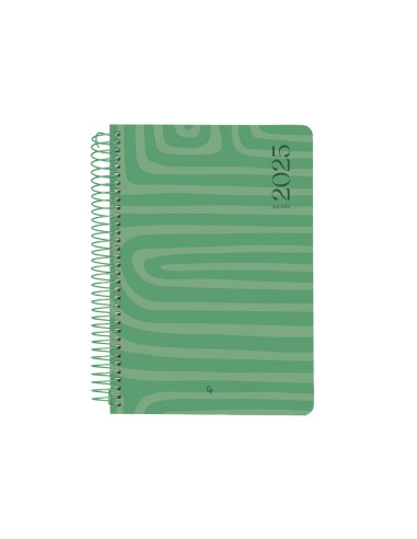 Agenda espiral liderpapel syro s a5 2025 dia pagina color verde papel 60 gr catalan