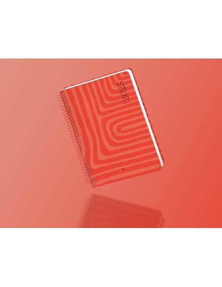 Agenda espiral liderpapel syro s a5 2025 dia pagina color rojo papel 60 gr catalan