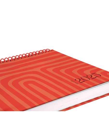 Agenda espiral liderpapel syro s a5 2025 dia pagina color rojo papel 60 gr catalan