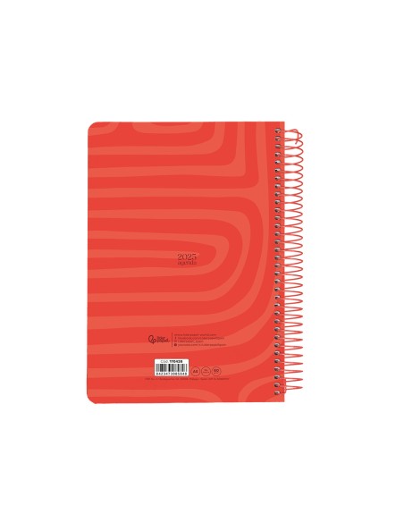 Agenda espiral liderpapel syro s a5 2025 dia pagina color rojo papel 60 gr catalan