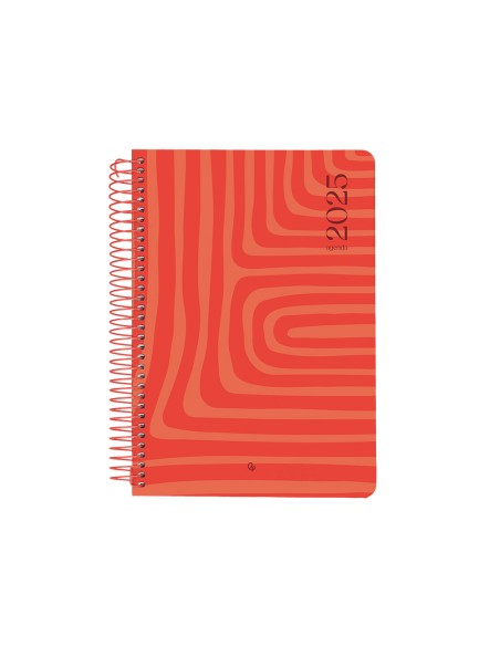 Agenda espiral liderpapel syro s a5 2025 dia pagina color rojo papel 60 gr catalan