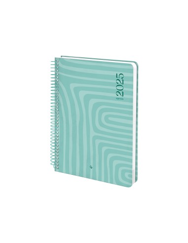 Agenda espiral liderpapel syro s a5 2025 dia pagina color turquesa papel 60 gr