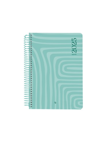 Agenda espiral liderpapel syro s a5 2025 dia pagina color turquesa papel 60 gr