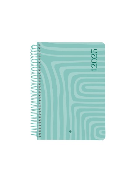 Agenda espiral liderpapel syro s a5 2025 dia pagina color turquesa papel 60 gr