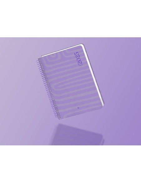 Agenda espiral liderpapel syro s a5 2025 dia pagina color rosa papel 60 gr