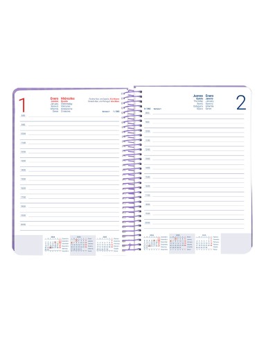 Agenda espiral liderpapel syro s a5 2025 dia pagina color rosa papel 60 gr