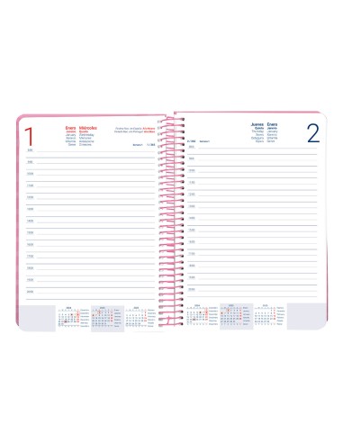 Agenda espiral liderpapel syro s a5 2025 dia pagina color morado papel 60 gr