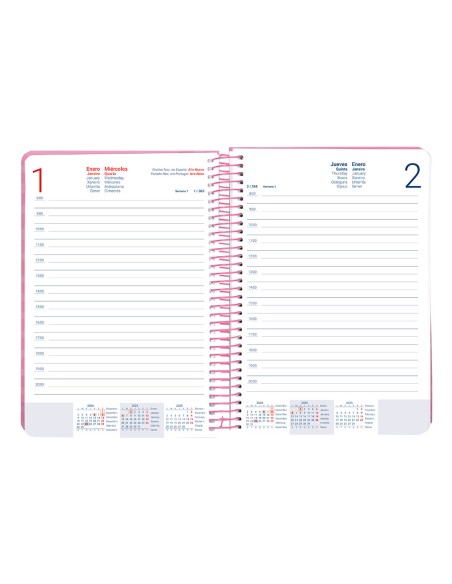 Agenda espiral liderpapel syro s a5 2025 dia pagina color morado papel 60 gr