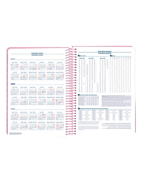 Agenda espiral liderpapel syro s a5 2025 dia pagina color morado papel 60 gr