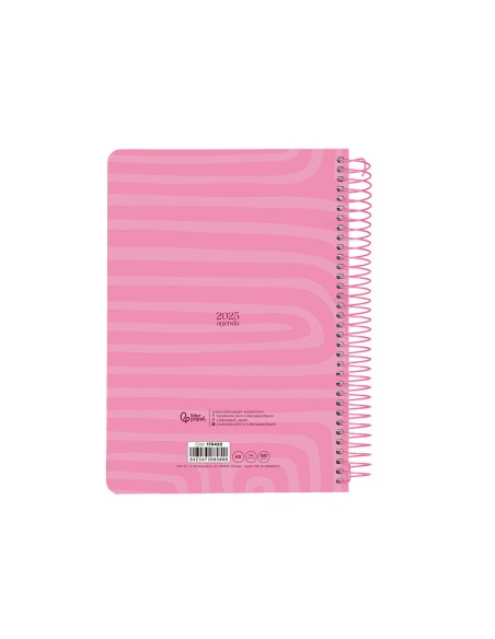 Agenda espiral liderpapel syro s a5 2025 dia pagina color morado papel 60 gr