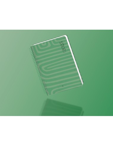 Agenda espiral liderpapel syro s a5 2025 dia pagina color verde papel 60 gr