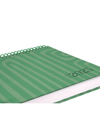 Agenda espiral liderpapel syro s a5 2025 dia pagina color verde papel 60 gr
