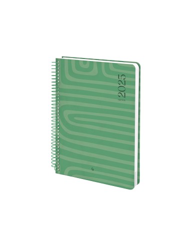 Agenda espiral liderpapel syro s a5 2025 dia pagina color verde papel 60 gr