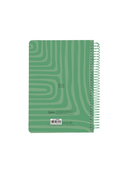 Agenda espiral liderpapel syro s a5 2025 dia pagina color verde papel 60 gr