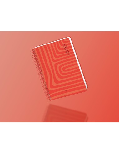 Agenda espiral liderpapel syro s a5 2025 dia pagina color rojo papel 60 gr