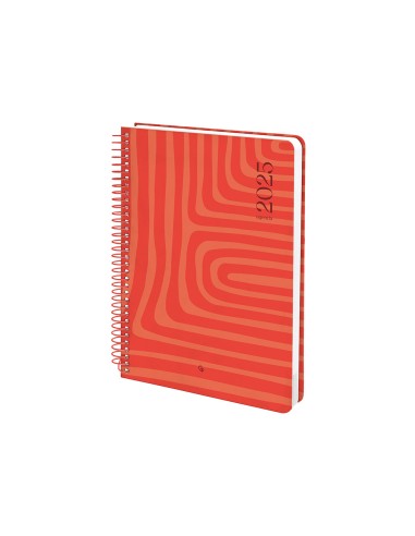 Agenda espiral liderpapel syro s a5 2025 dia pagina color rojo papel 60 gr