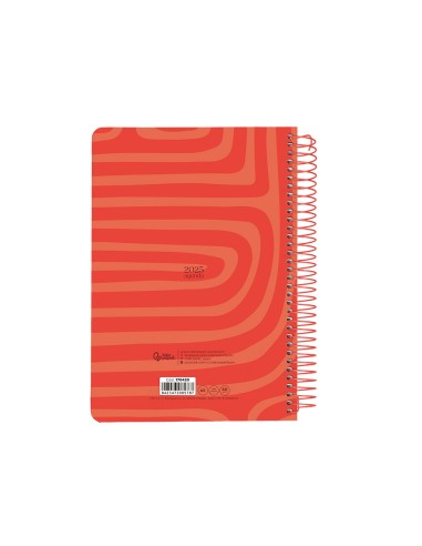 Agenda espiral liderpapel syro s a5 2025 dia pagina color rojo papel 60 gr