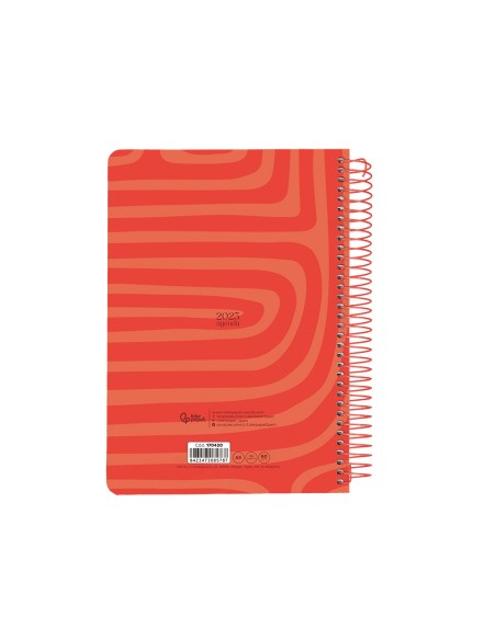 Agenda espiral liderpapel syro s a5 2025 dia pagina color rojo papel 60 gr