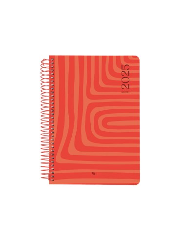 Agenda espiral liderpapel syro s a5 2025 dia pagina color rojo papel 60 gr