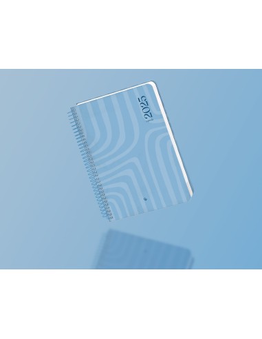 Agenda espiral liderpapel syro s a5 2025 dia pagina color azul papel 60 gr