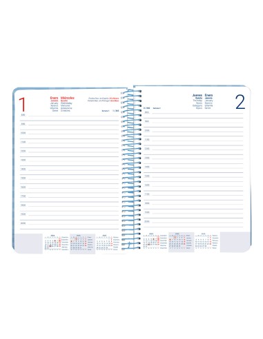 Agenda espiral liderpapel syro s a5 2025 dia pagina color azul papel 60 gr