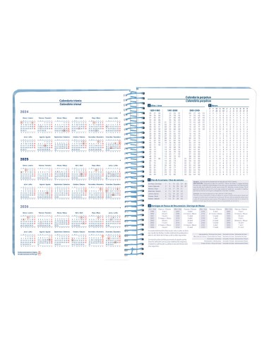 Agenda espiral liderpapel syro s a5 2025 dia pagina color azul papel 60 gr