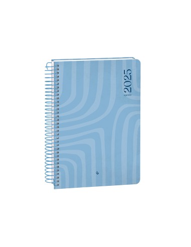 Agenda espiral liderpapel syro s a5 2025 dia pagina color azul papel 60 gr