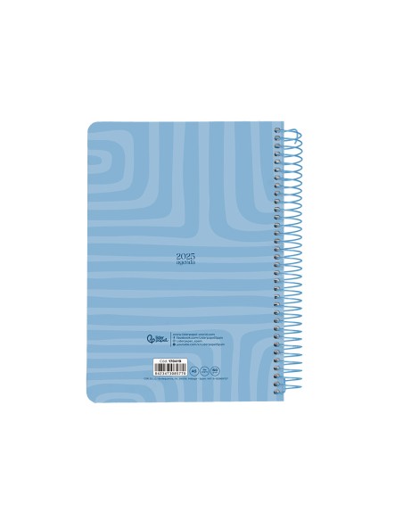 Agenda espiral liderpapel syro s a5 2025 dia pagina color azul papel 60 gr