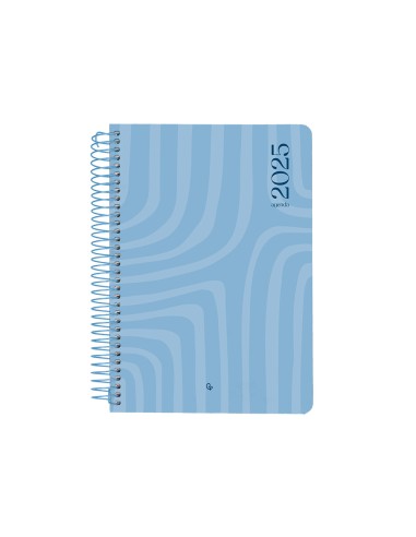Agenda espiral liderpapel syro s a5 2025 dia pagina color azul papel 60 gr