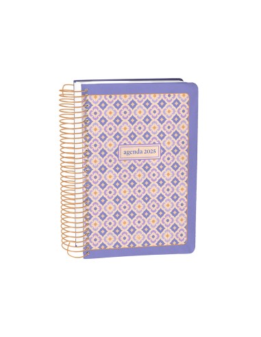 Agenda espiral liderpapel peri ssa a5 2025 dia pagina color morado papel 80 gr