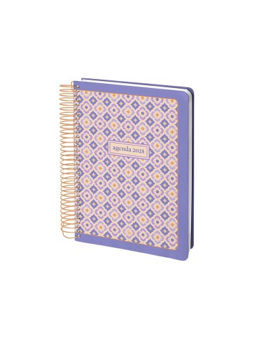 Agenda espiral liderpapel peri ssa a5 2025 dia pagina color morado papel 80 gr