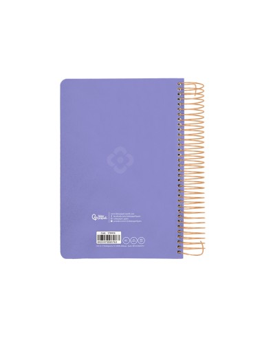 Agenda espiral liderpapel peri ssa a5 2025 dia pagina color morado papel 80 gr