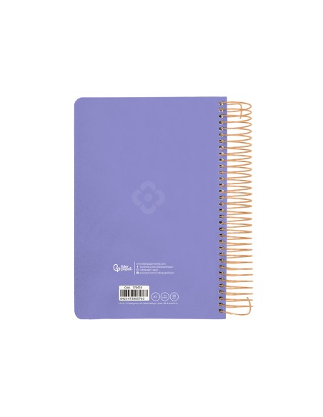 Agenda espiral liderpapel peri ssa a5 2025 dia pagina color morado papel 80 gr