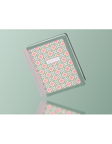 Agenda espiral liderpapel peri ssa a5 2025 dia pagina color verde papel 80 gr