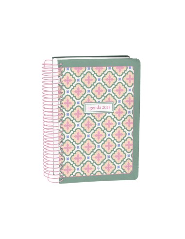 Agenda espiral liderpapel peri ssa a5 2025 dia pagina color verde papel 80 gr