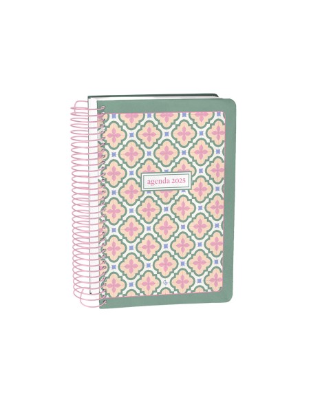 Agenda espiral liderpapel peri ssa a5 2025 dia pagina color verde papel 80 gr