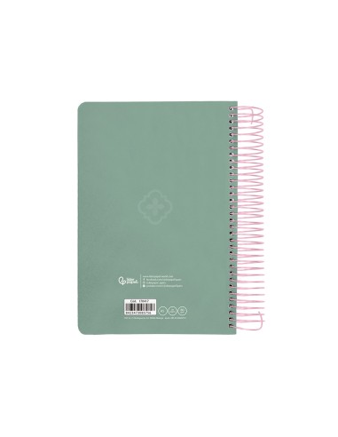 Agenda espiral liderpapel peri ssa a5 2025 dia pagina color verde papel 80 gr