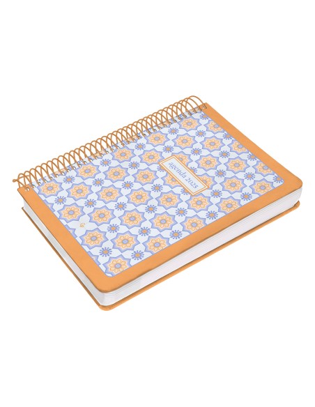 Agenda espiral liderpapel peri ssa a5 2025 dia pagina color naranja papel 80 gr