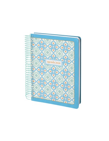 Agenda espiral liderpapel peri ssa a5 2025 dia pagina color azul papel 80 gr
