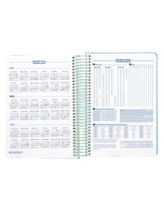 Agenda espiral liderpapel peri ssa a5 2025 dia pagina color azul papel 80 gr