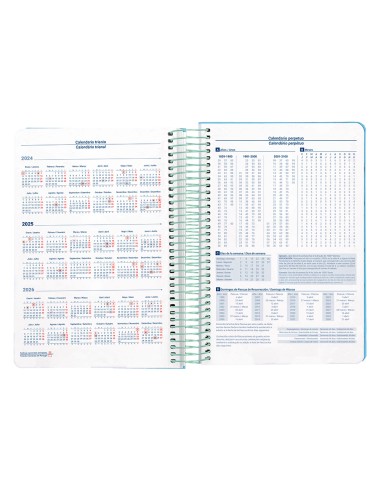 Agenda espiral liderpapel peri ssa a5 2025 dia pagina color azul papel 80 gr