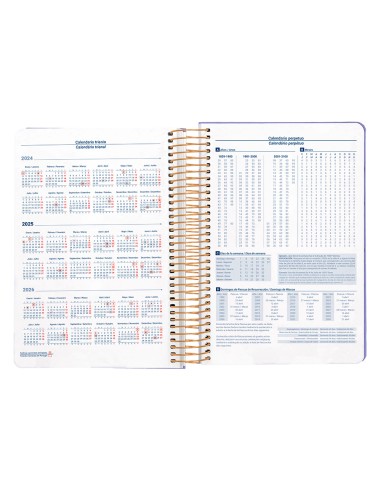 Agenda espiral liderpapel peri ssa a4 2025 dia pagina color morado papel 80 gr
