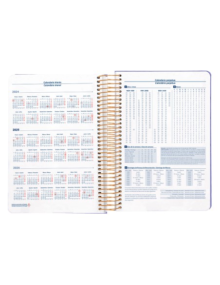 Agenda espiral liderpapel peri ssa a4 2025 dia pagina color morado papel 80 gr