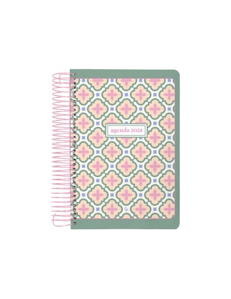 Agenda espiral liderpapel peri ssa a4 2025 dia pagina color verde papel 80 gr