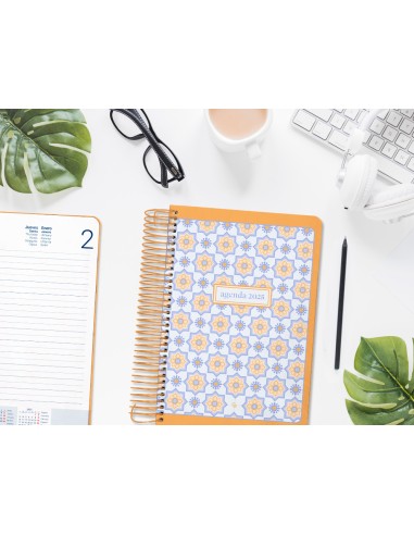Agenda espiral liderpapel peri ssa a4 2025 dia pagina color naranja papel 80 gr