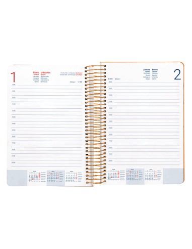 Agenda espiral liderpapel peri ssa a4 2025 dia pagina color naranja papel 80 gr