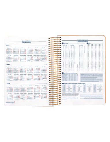 Agenda espiral liderpapel peri ssa a4 2025 dia pagina color naranja papel 80 gr