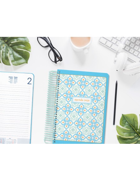 Agenda espiral liderpapel peri ssa a4 2025 dia pagina color azul papel 80 gr